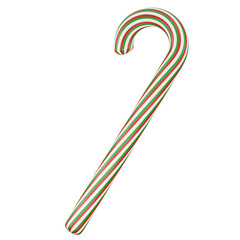 red green christmas cane 3d illustration