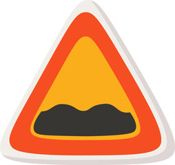 Road sign flat icon Way with potholes Warning sign