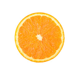 Orange slice on transparent png. Top view