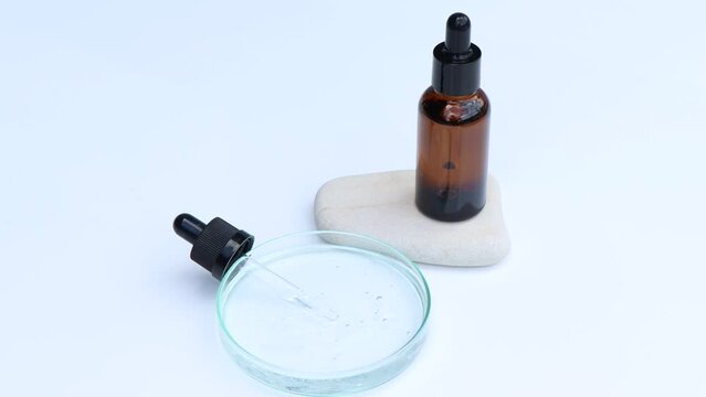 white liquid or raw material for skin care product