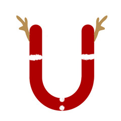 letter u in Christmas theme  