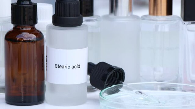 stearic acid in a bottle, chemical ingredient in beauty product