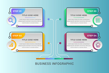Creative infographic concept vector template illustration. Business infographic with 4 steps concept.