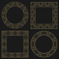 Circular decorative frames set.