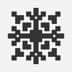 Christmas black pixel snowflake