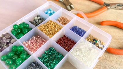 colourful beads craft material 