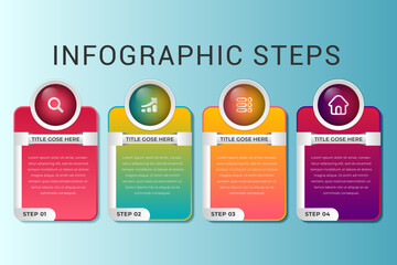 Creative infographic concept vector template illustration. Business infographic with 4 steps concept.
