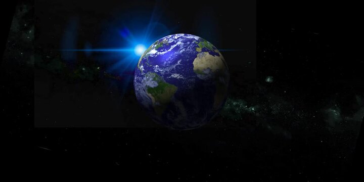 animated 3d rotation earth glob space with star and galaxy motion background 