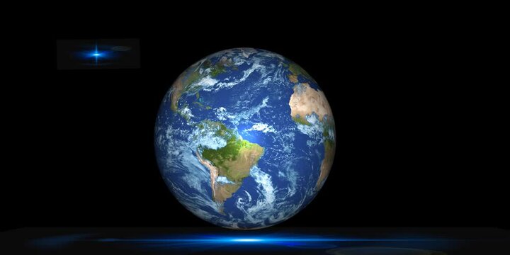realistic animated 3d 360 degree rotation earth glob space and black motion background 