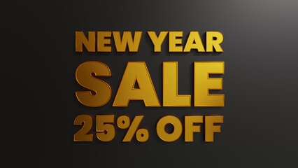 Naklejka na ściany i meble Gold New Year Sale 25 Percent Off