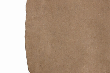 Textured cardboard with torn edges isolated on white