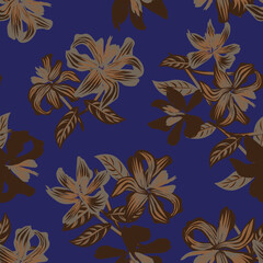 Oriental Floral Seamless Pattern Design Background