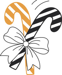 Lollipops flat icon Winter sweets postcard element