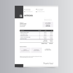 Clean and Modern Invoice Template Design
