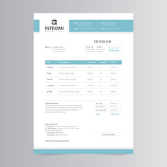 Clean and Modern Invoice Template Design