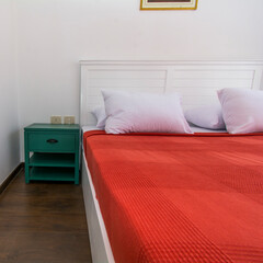 luxury bespoke handmade bedroom furniture including double bed and bunk beds with side table 