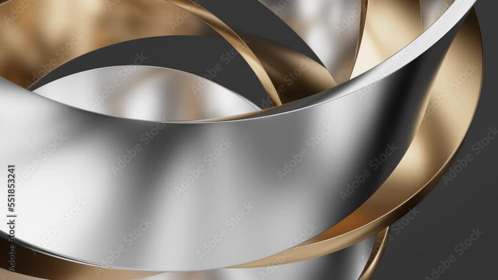 Poster metallic curve geometry background, 3d rendering.