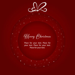 Obraz premium Christmas ball with snowflakes; Empty template for christmas card, banner, poster