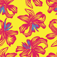 Oriental Floral Seamless Pattern Design Background