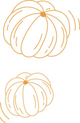 Pumpkins flat icon Winter forest postcard element