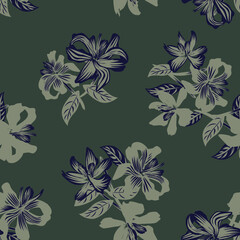 Oriental Floral Seamless Pattern Design Background