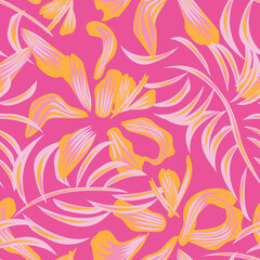 Oriental Floral Seamless Pattern Design Background