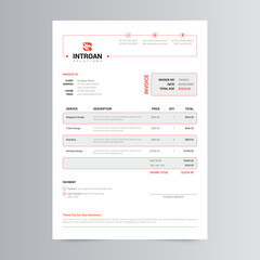 Clean and Modern Invoice Template Design
