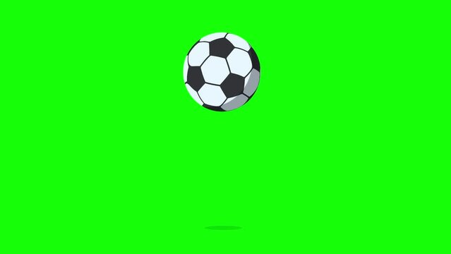 bouncing soccer ball Motion loop on green screen background