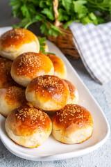 Traditional delicious handmade Turkish pastry cheese pastry (Turkish name; pogaca)