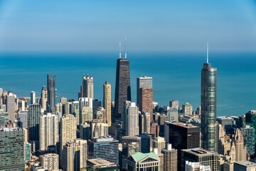 Fototapeta na wymiar Chicago building architecture and cityscape