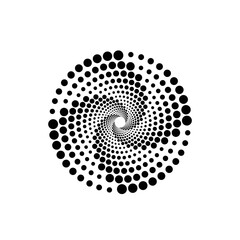 Halftone round dotted spiral Pattern stock illustration