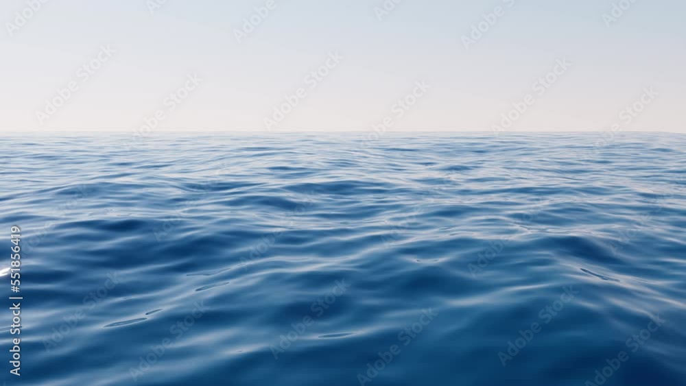 Poster Loop animation of empty water surface, 3d rendering.