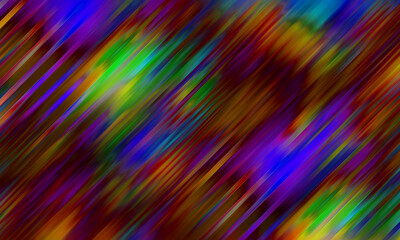 Fast-moving digital colors in blurry stripes, diagonal orientation, with deep colorful shades of green, blue, gold and purple. Movement, speedy color gradient, abstract background artwork wallpaper.