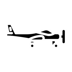 tricycle gear airplane aircraft glyph icon vector. tricycle gear airplane aircraft sign. isolated symbol illustration