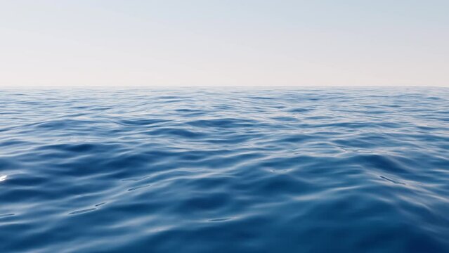 Loop animation of empty water surface, 3d rendering.