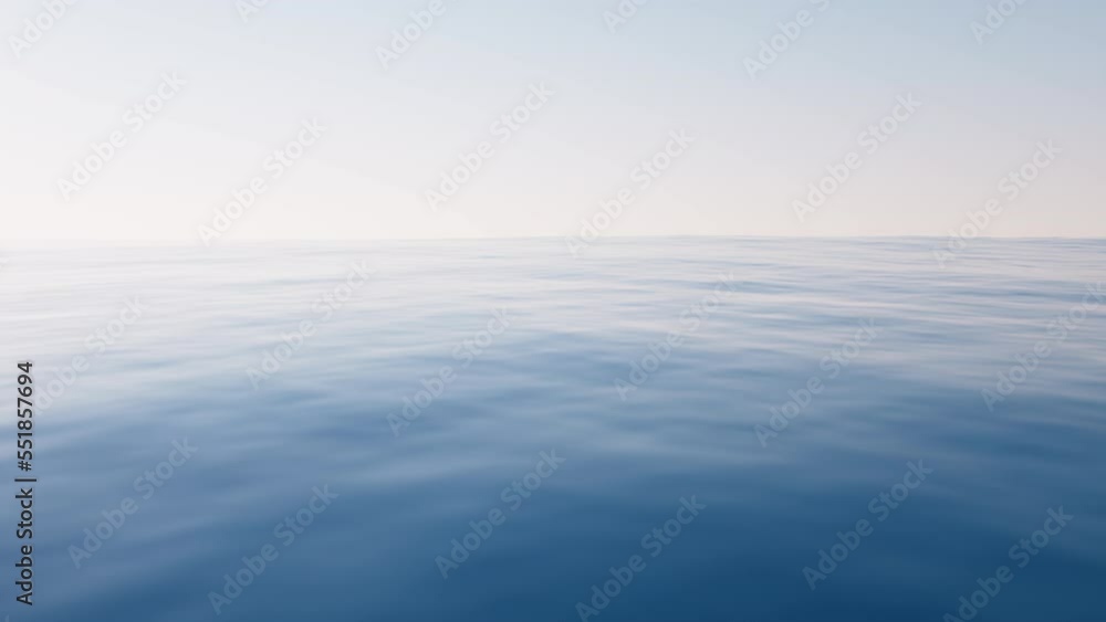 Poster loop animation of empty water surface, 3d rendering.