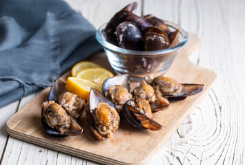 Turkish Street Food Stuffed Mussels with Lemon - Midye Dolma