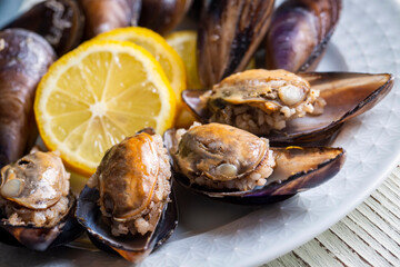 Turkish Street Food Stuffed Mussels with Lemon - Midye Dolma