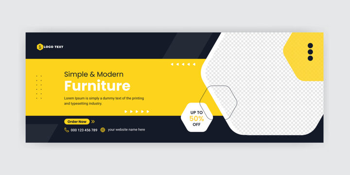 Modern Exclusive Furniture Social Media Facebook Cover Banner Template