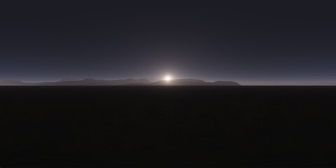 Mysterious misty sunrise at dawn 360 HDRI. environment, panorama, 3d rendering 04	
