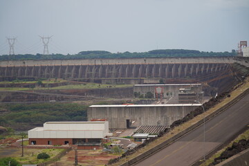 Hydroelectric Power Dam of Itaipu, biggest hydroelectric energy production of the world. Foz do Iguacu, Brazil.