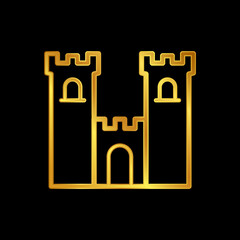 gold castle vector icon
