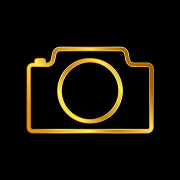 gold camera vector icon