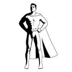 Vector Superhero Action Pose Illustration