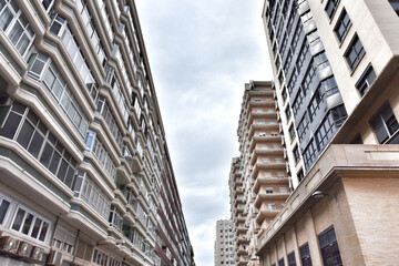 Fototapeta na wymiar facade of modern apartment building in Las Palmas de Gran Canaria
