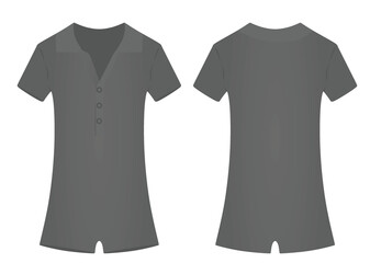 Naklejka premium Grey jumpsuit short sleeve. vector illustration