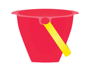 Red  beach pot. vector illustration