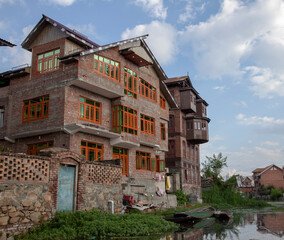 Dal Lake,Srinagar,Jammu and Kashmir,India house on the lake
