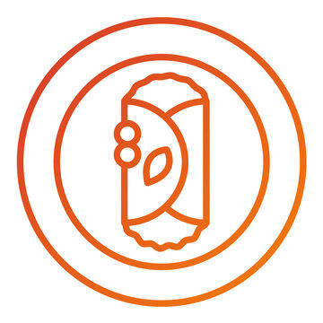 orange burrito on plate clip art preview