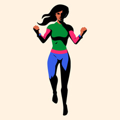 Vector Superhero Action Pose Illustration